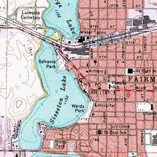 Topographic Map of Martin County Sheriff's Office, MN