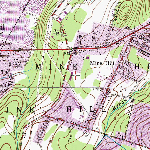 Topographic Map of Canfield Avenue Elementary School, NJ