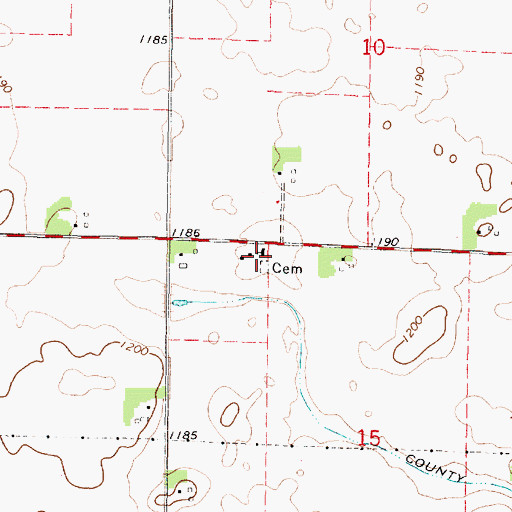 Topographic Map of Fraser Zion Lutheran Church, MN