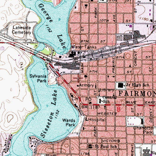Topographic Map of Saint John's United Church of Christ, MN
