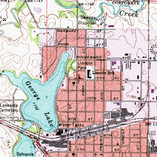 Topographic Map of Immanuel Lutheran Church, MN