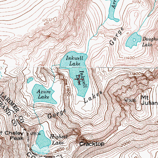 Topographic Map of Gorge Lakes, CO