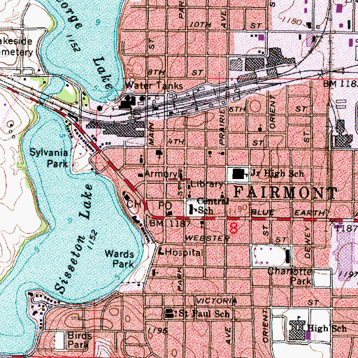 Topographic Map of United Methodist Church, MN
