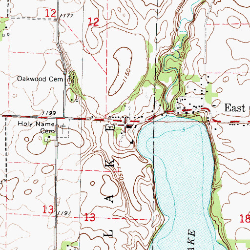 Topographic Map of Holy Family Catholic Church, MN