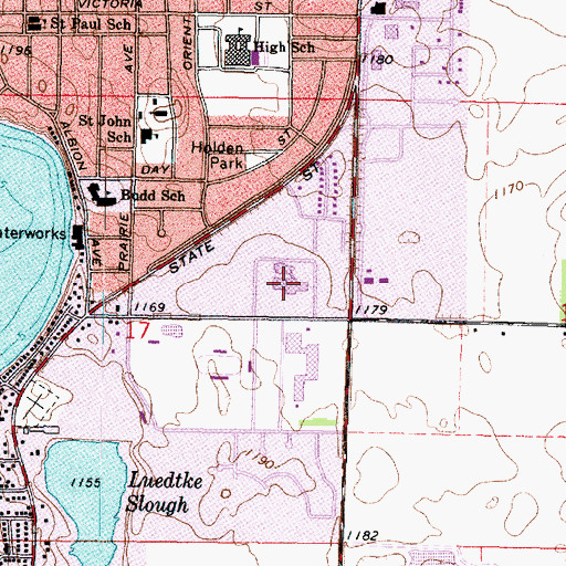 Topographic Map of Fairmont Medical Center, MN