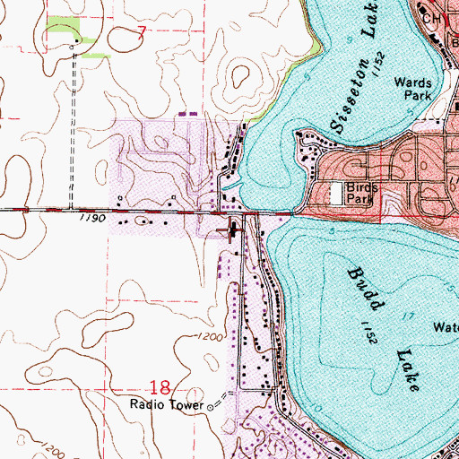 Topographic Map of Lakeview Methodist Health Care Center, MN
