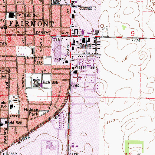 Topographic Map of Center for Specialty Care, MN