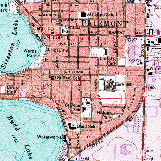 Topographic Map of South Central Surgical Center, MN