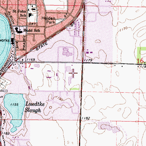 Topographic Map of Fairmont High School, MN