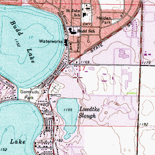 Topographic Map of Aquatic Park, MN