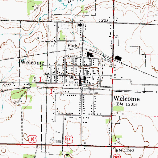Topographic Map of Welcome Post Office, MN