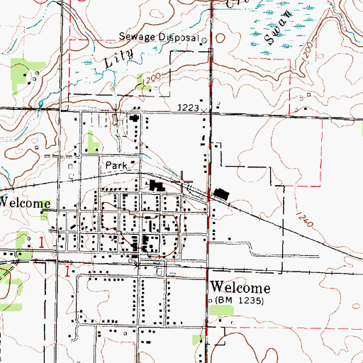 Topographic Map of Welcome (historical), MN