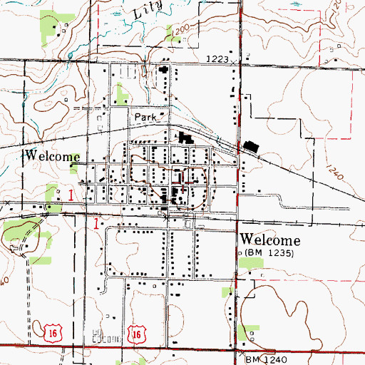 Topographic Map of Welcome Library, MN