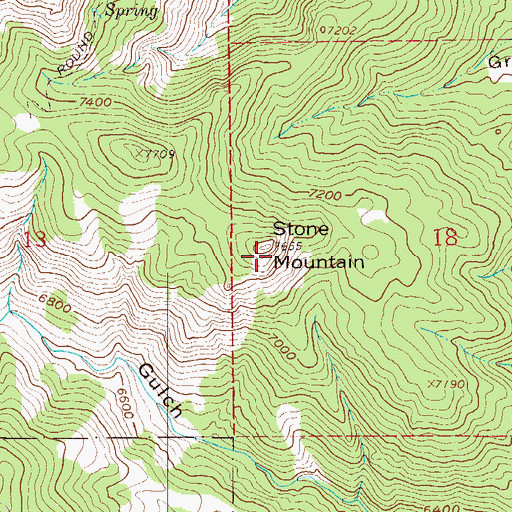 Topographic Map of Stone Mountain, CO