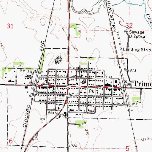Topographic Map of First Lutheran Church, MN