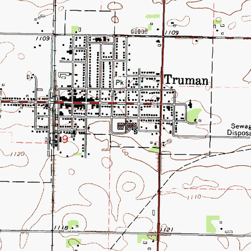Topographic Map of Truman Public School, MN