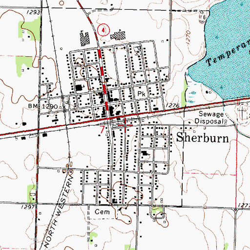 Topographic Map of Caven Mobile Home Park, MN