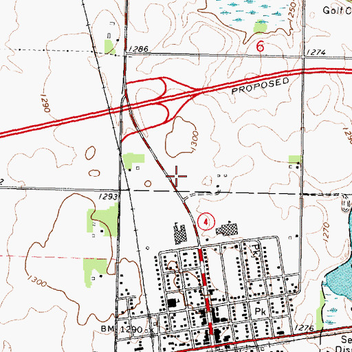 Topographic Map of Sherburn Volunteer Fire Department, MN