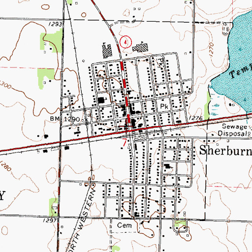 Topographic Map of Sherburn Library, MN