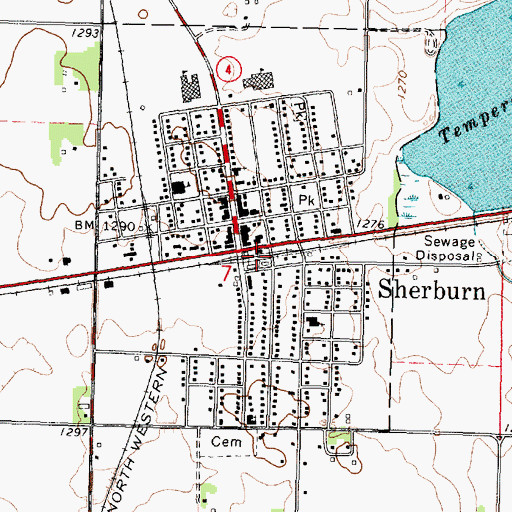 Topographic Map of Sherburn, MN