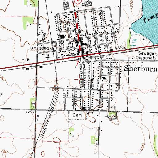 Topographic Map of Saint John's Lutheran Church, MN