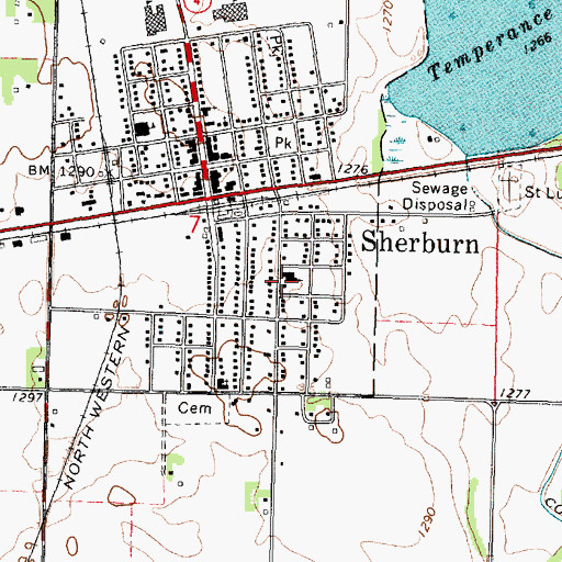 Topographic Map of Saint Luke's Church, MN