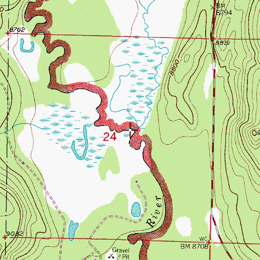 Topographic Map of Onahu Creek, CO