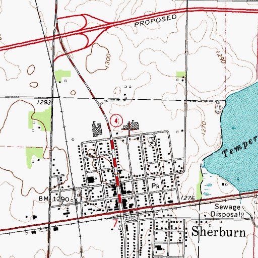 Topographic Map of Sherburn Elementary School, MN