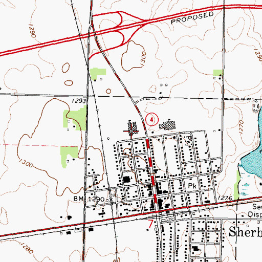 Topographic Map of Martin County West High School, MN