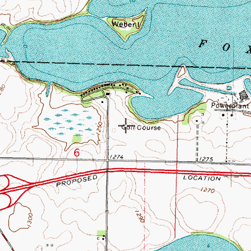 Topographic Map of Fox Lake Golf Club, MN
