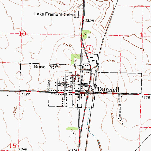 Topographic Map of Immanuel Lutheran Church, MN