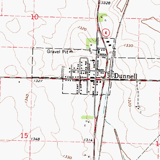 Topographic Map of Saint John's Lutheran Church, MN
