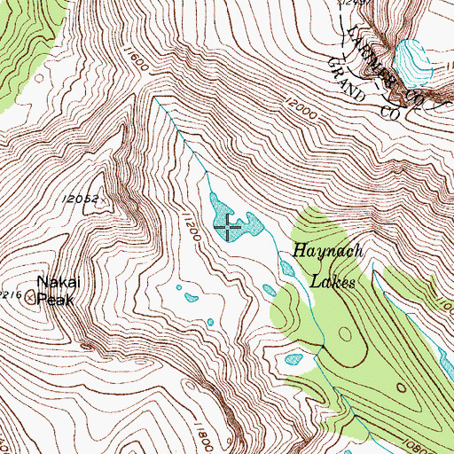 Topographic Map of Haynach Lakes, CO