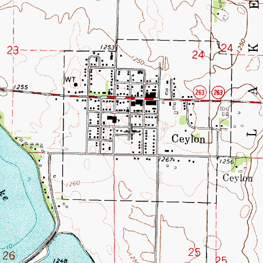 Topographic Map of Saint Peter Lutheran Church, MN