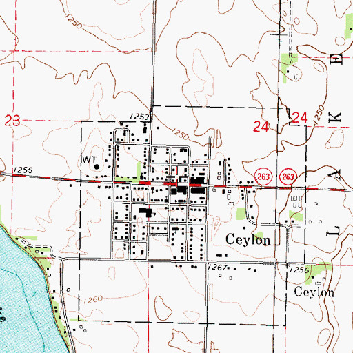 Topographic Map of Martin County Library, MN