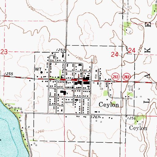 Topographic Map of Ceylon Fire Department, MN