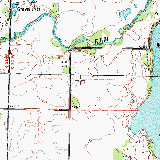 Topographic Map of Barvel Cemetery, MN