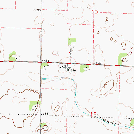 Topographic Map of Zion Lutheran Cemetery, MN