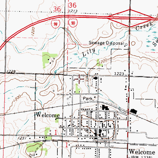 Topographic Map of Saint Paul's Evangelical Cemetery, MN