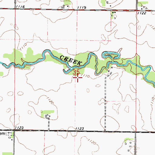 Topographic Map of True Farm Cemetery, MN