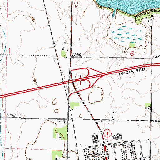 Topographic Map of Interchange 87, MN