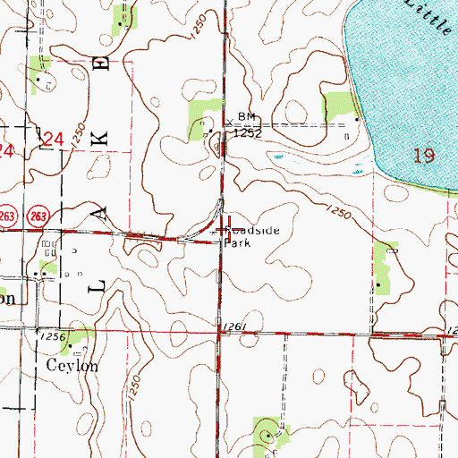 Topographic Map of Ceylon Wayside, MN