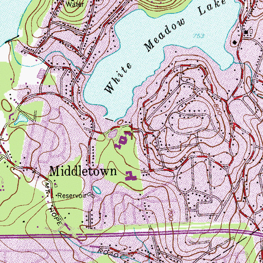 Topographic Map of Copeland Middle School, NJ