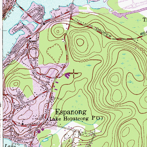 Topographic Map of Ellen T Briggs Elementary School, NJ
