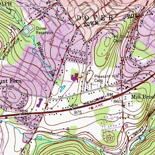 Topographic Map of Fernbrook Elementary School, NJ