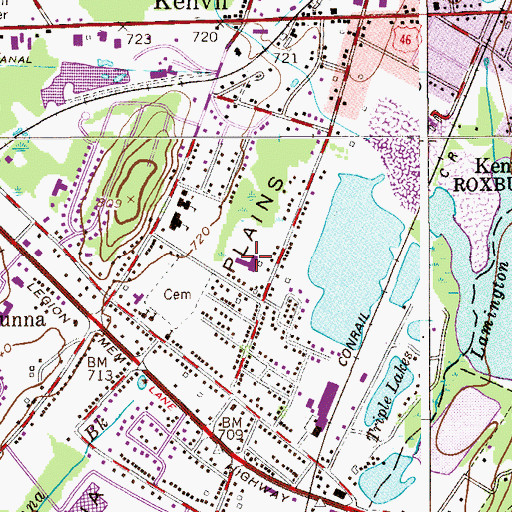Topographic Map of Franklin Elementary School, NJ