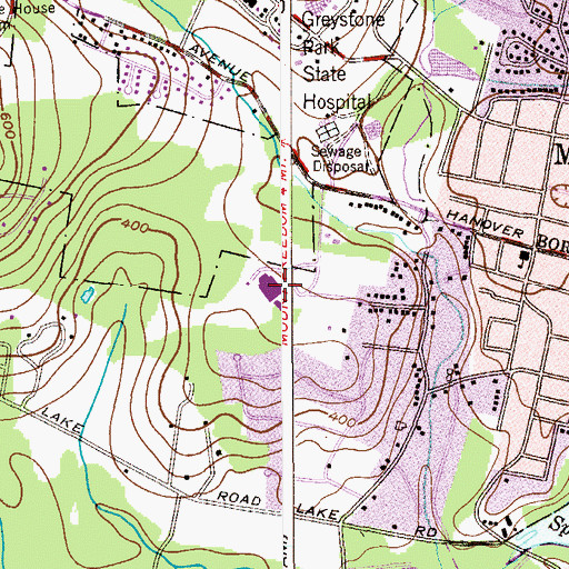 Topographic Map of Frelinghuysen Middle School, NJ