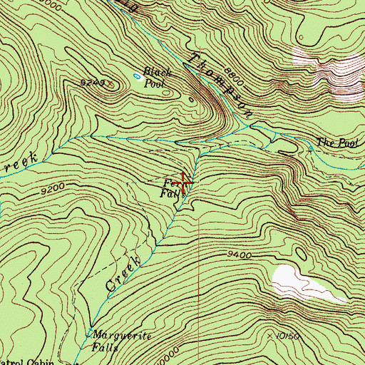 Topographic Map of Fern Falls, CO