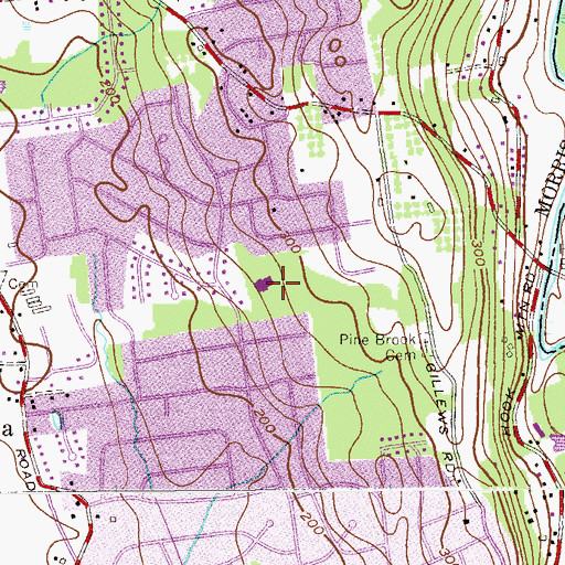 Topographic Map of Hilldale Elementary School, NJ