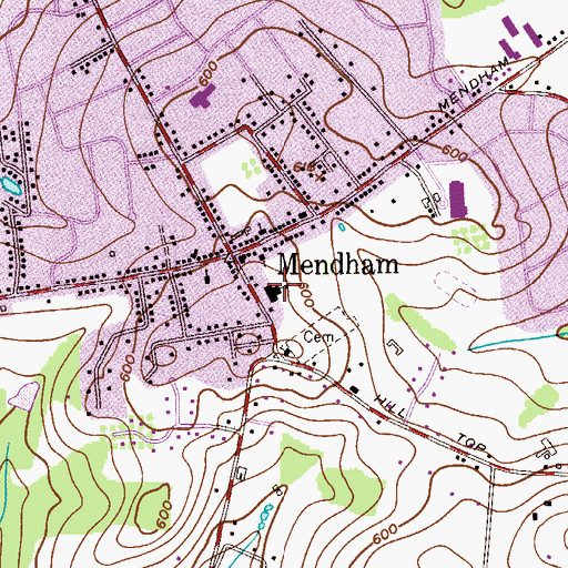 Topographic Map of Hilltop Elementary School, NJ